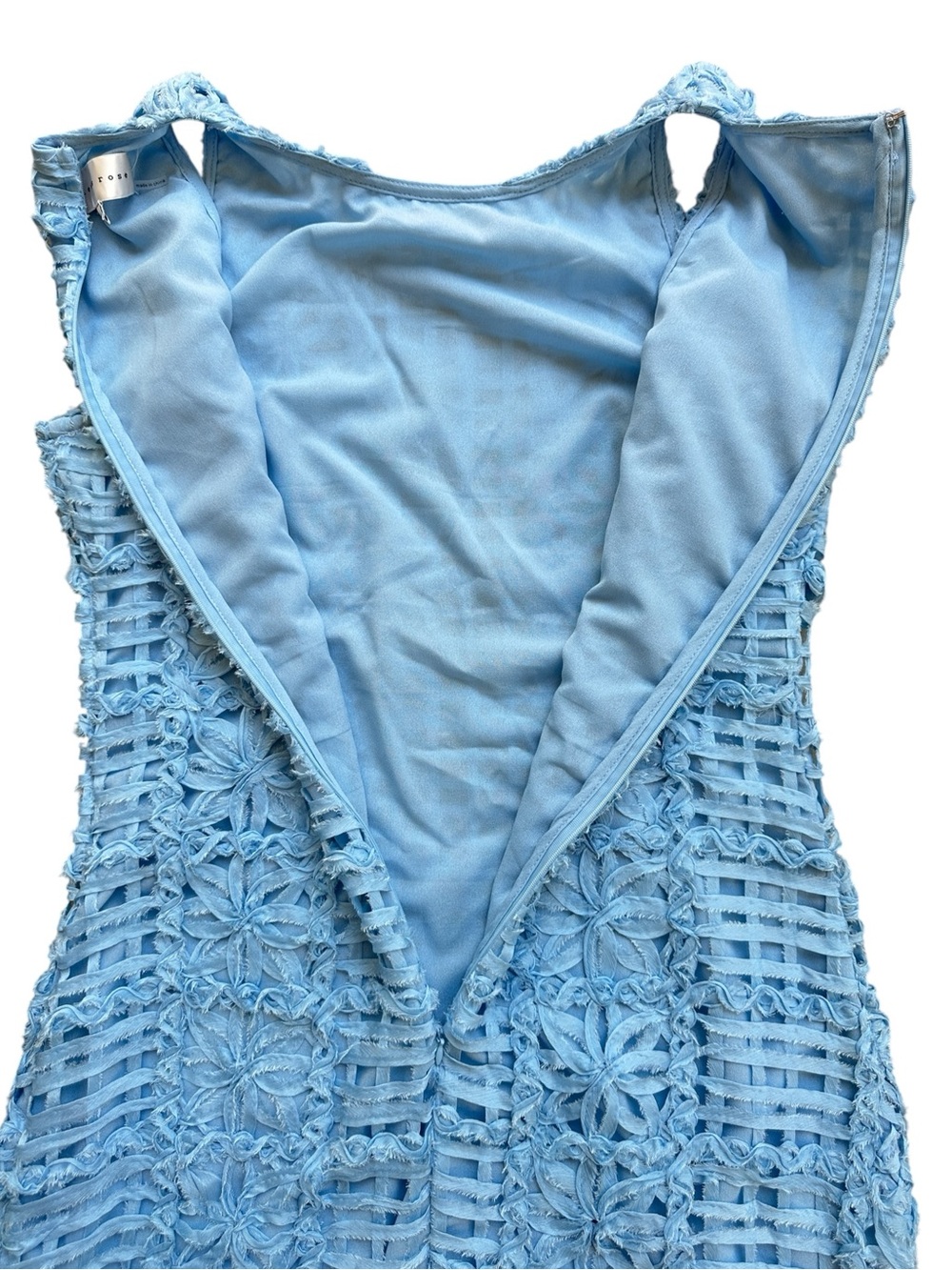 Antropologie Endless Rose Blue Textured Sleeveless Maxi Dress Size L - Picture 13 of 13
